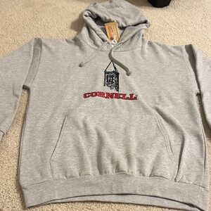 Vintage Cornell University Embroidered Gray Hoodie